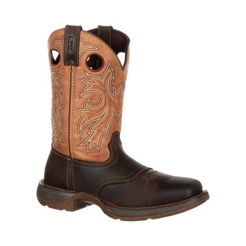 Men's Durango Boot Db019 Rebel Steel Toe Western Waterproof Boot, Size: 14 W, Brown/Tan Full Grain Leather