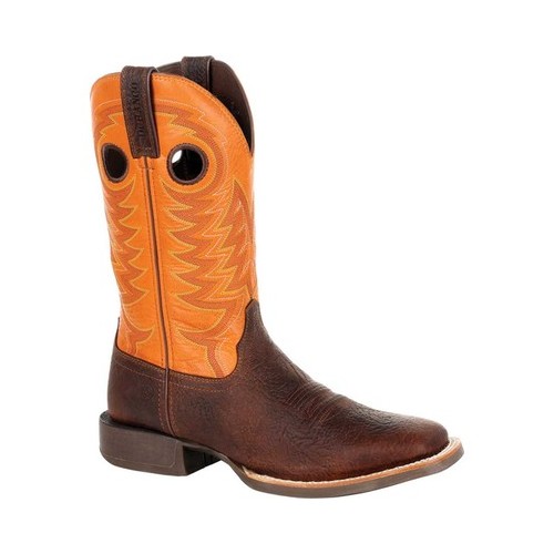 Men's Durango Boot Ddb0230 Maverick Xp Ventilated Western Work Boot, Size: 13 M, Bay Brown/Monarch Orange Full Grain Leather