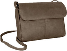 David King Leather - 522 Flap Front Handbag (Women's) - Cafe