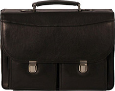 Dr. Koffer Larry Flapover Brief MB00302 - Black Venetian Leather Computer Cases