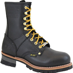 Men's AdTec 1428 9" Steel Toe Logger Boot - Black Boots