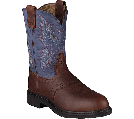 Men's Ariat Sierra Saddle Steel Toe - Redwood/Indigo Full Grain Leather Boots