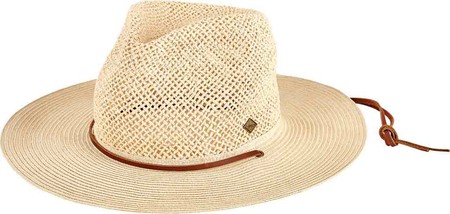 Men's San Diego Hat Company Open Weave Crown Fedora with Chin Cord SDH3019