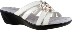 Women's Walking Cradles Cookie - White Leather/Patent Ornamented Shoes