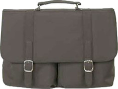 Bond Street - Two Pocket Flapover and Computer Pouch Briefcase - Black