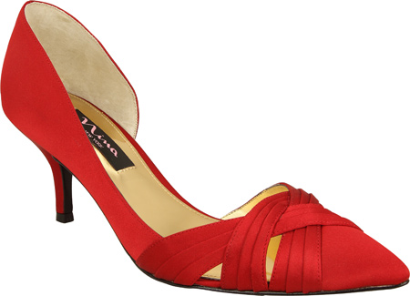 Women's Nina Bessy - Red Rouge Luster Satin Mid Heel Shoes