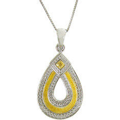 Moise - 14k Gold and Sterling Silver Teardrop Necklace (Women's) - Silver/Gold Plate
