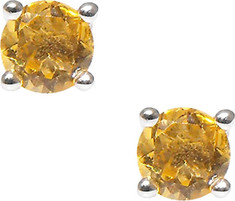 Moise - Sterling Silver Peridot Stud Earrings (Women's) - Yellow/Silver