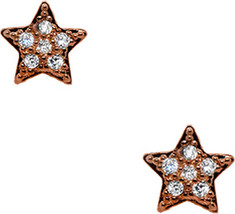 Moise - Cubic Zirconia Star Stud Earrings 106178-C (Women's) - Brown-Plated Sterling Silver/Clear