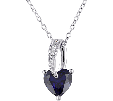 Women's Amour SHB000428 Heart-Shaped Sapphire Pendant