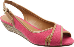 Trotters - Calle (Women's) - Fuchsia Linen/Smooth Synthetic
