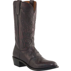 Lucchese Since 1883 - M2901. R4 Saddle Vamp Boot (Men's) - Black Cherry Goat Leather/Lizard Skin