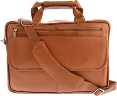 Piel Leather - Slim Top-Zip Briefcase 3002 - Saddle Leather