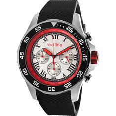 Men's Red Line RL-60024 - Black Rubber/Silver Chronograph Watches