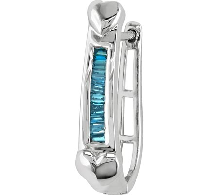 Women's Amour 7500030148 - Stainless Steel/Silver/Blue Hoop Earrings