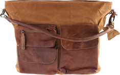 SHARO Genuine Leather Bags - Attachable Shoulder Strap Handbag (Women's) - Cognac/Brown