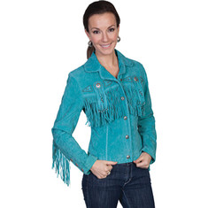Women's Scully Boar Suede Jacket L152 Tall - Turquoise Western Clothing