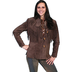 Scully - Boar Suede Fringe Jacket L9 Tall (Women's) - Chocolate