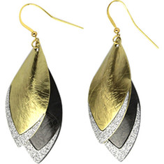 RUSH By Denis & Charles - Anthracite/Gold Color Earrings (Women's) - Gold/Black