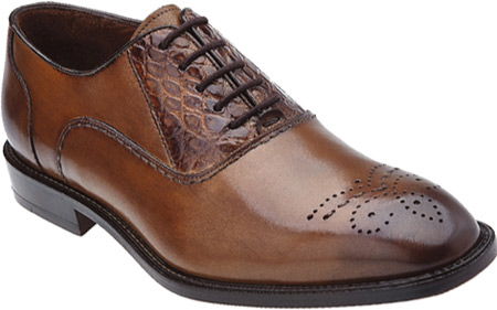 Men's Belvedere Como Oxford - Antique Mustard Alligator/Italian Calf Lace Up Shoes