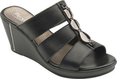 Women's Flexi Wayra Wedge Sandal 23703 - Black Leather Sandals