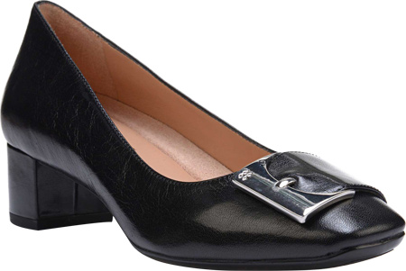 Women's Naturalizer Francis Low-Heel Pump - Black Fellini Leather Casual Shoes