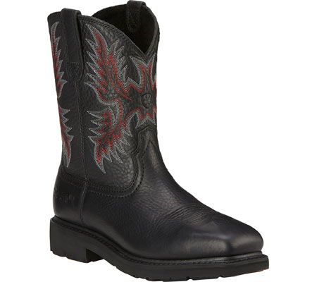 Men's Ariat Sierra Wide Square Toe - Black Full Grain Leather Boots