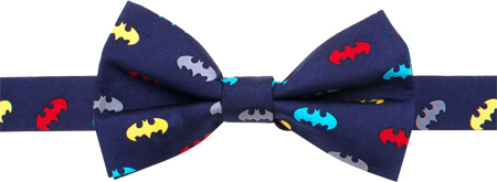 Boys' Cufflinks Inc Classic Batman Multi-Color Big Boys' Silk Bow Tie - Navy Ties