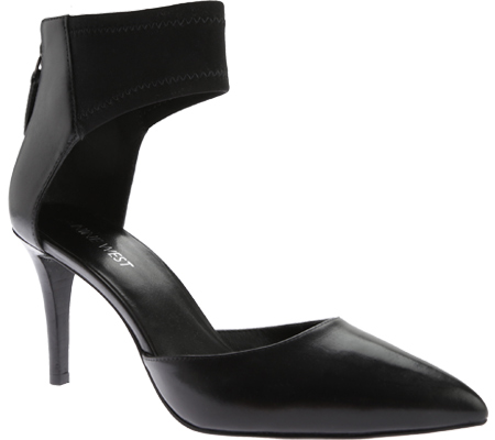 Women's Nine West Proper Ankle-Cuff Heel - Black/Black Leather High Heels