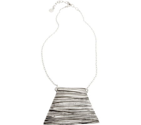 Women's Jessica Elliot Textured Trapezoid Necklace - Antique Silver Pendants