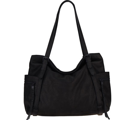 Women's Elliott Lucca Cammi Foldover Tote - Black Leather Tote Handbags