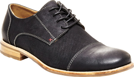 Men's Steve Madden Catalyst Cap-Toe Oxford - Black Nubuck Lace Up Shoes