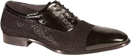 Men's Mezlan Aberdeen Cap Toe Oxford - Black Suede/Calf Lace Up Shoes