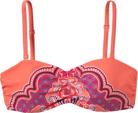 Women's Prana Cosima Bikini Top D-Cup - Neon Orange Jasmine Separates