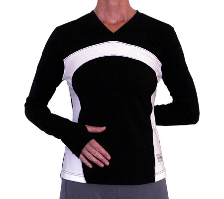 Women's Crescent Moon Yoga Traction Cuff Long Sleeve Top