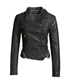 JollyChic Fashion Cool Solid Color Zipper Women Motorcycle Jacket