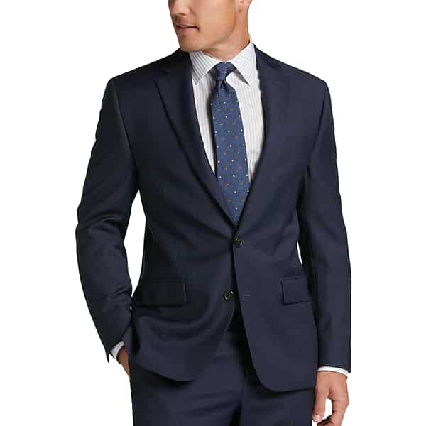 Lauren By Ralph Lauren Classic Fit Men's Suit Blue Plaid - Size: 44 Short