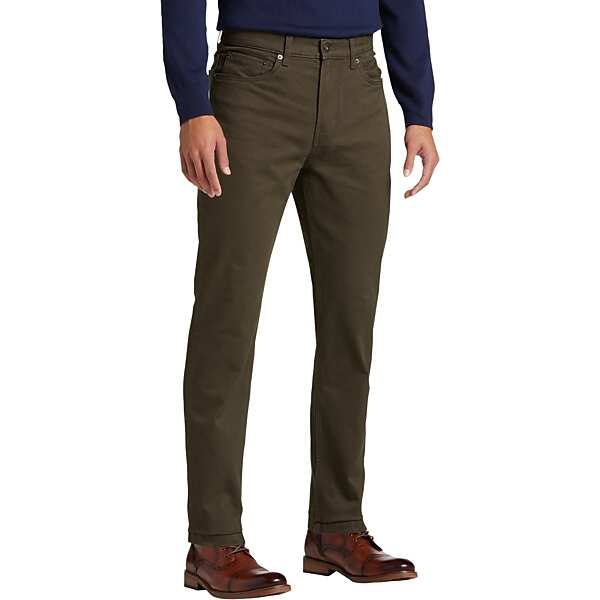 Joseph Abboud Men's Modern Fit Luxe Power Stretch Twill Pants Olive Green - Size: 40W x 34L