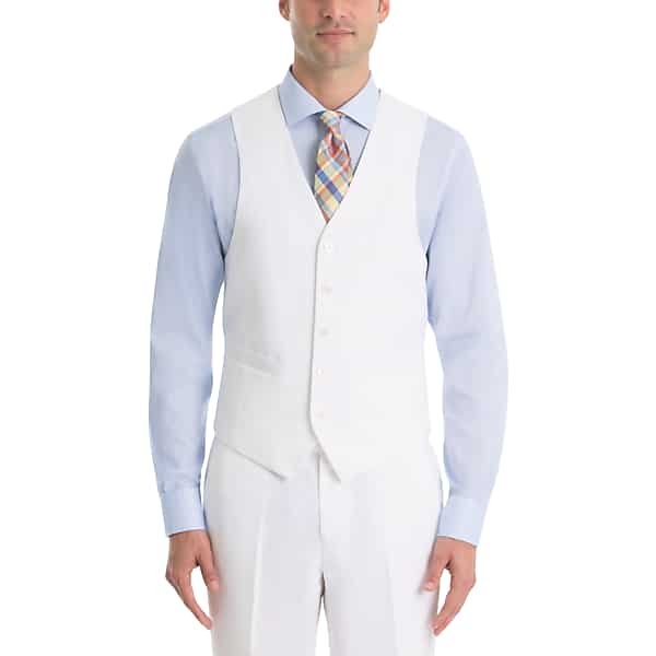 Lauren By Ralph Lauren Classic Fit Linen Men's Suit Separates Vest White - Size: XL