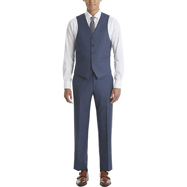 Lauren By Ralph Lauren Classic Fit Men's Suit Separates Vest Blue Sharkskin - Size: Large