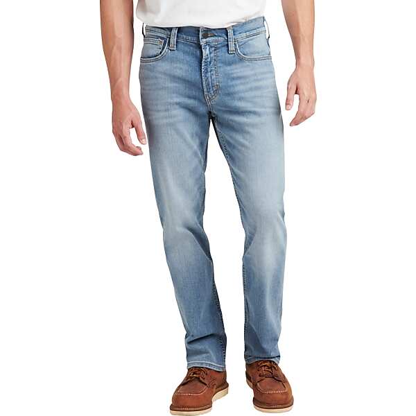 Silver Jeans Co. Men's Authentic by Relaxed Fit Jeans Light Blue Wash - Size: 33W x 34L