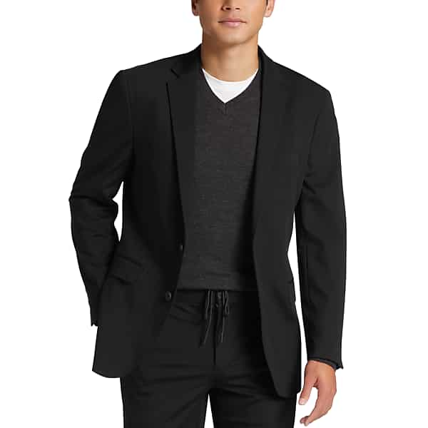 Awearness Kenneth Cole Knit Slim Fit Men's Suit Separates Coat Black - Size: 48 Long