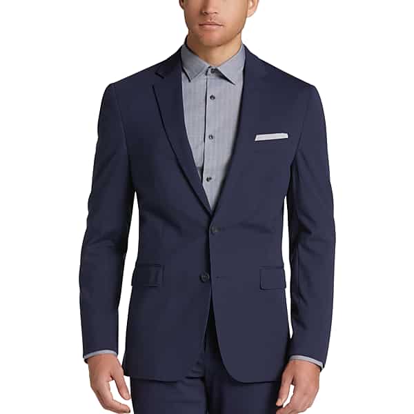 Awearness Kenneth Cole Knit Slim Fit Men's Suit Separates Coat Blue - Size: 40 Short