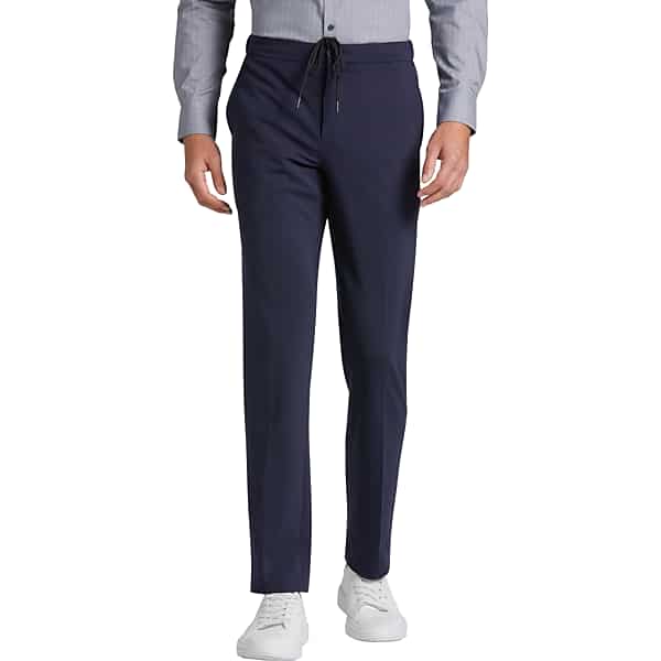 Awearness Kenneth Cole Men's Knit Slim Fit Suit Separates Pants Blue - Size: 40