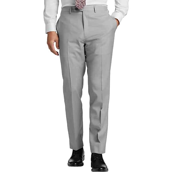 Calvin Klein Men's X-Fit Slim Fit Suit Separates Pants Light Gray Sharkskin - Size: 40W x 32L