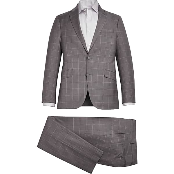 Paisley & Gray Men's Slim Fit Suit Separates Pants Navy and White Gingham - Size: 31