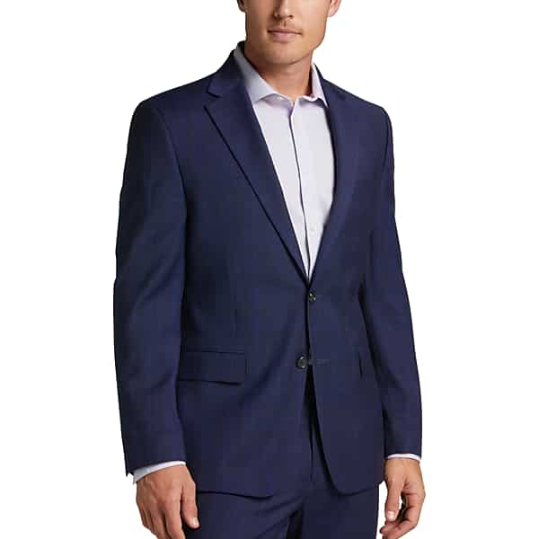 Lauren By Ralph Lauren Classic Fit Men's Suit Blue Windowpane - Size: 48 Long