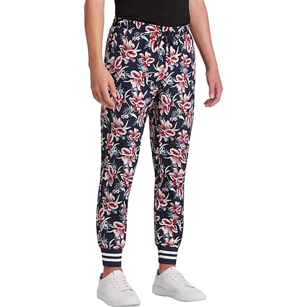 Paisley & Gray Men's Slim Fit Athleisure Pants Navy Floral - Size: Large