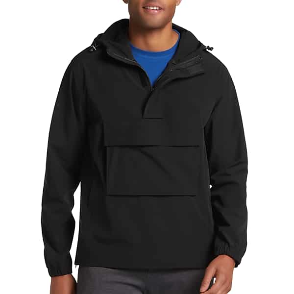 Awearness Kenneth Cole Men's Modern Fit Weather Resistant Hooded Shirt Jacket Black - Size: Small