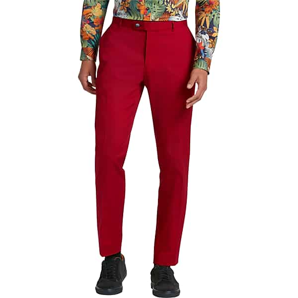Paisley & Gray Men's Slim Fit Suit Separates Dress Pants Crimson - Size: 48